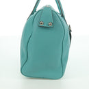 Salvatore Ferragamo Gancini Hand Bag Leather Light Blue Silver Auth YKZ953A-4