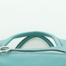 Salvatore Ferragamo Gancini Hand Bag Leather Light Blue Silver Auth YKZ953A-14