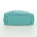Salvatore Ferragamo Gancini Hand Bag Leather Light Blue Silver Auth YKZ953A-5