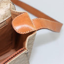 CELINE Macadam Canvas Circle Shoulder Bag PVC Beige Gold Auth YKZ955-9
