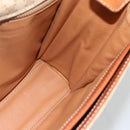 CELINE Macadam Canvas Circle Shoulder Bag PVC Beige Gold Auth YKZ955-21