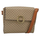 CELINE Macadam Canvas Circle Shoulder Bag PVC Beige Gold Auth YKZ955-1