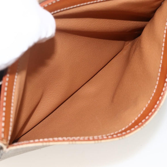 CELINE Macadam Canvas Circle Shoulder Bag PVC Beige Gold Auth YKZ955