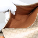 CELINE Macadam Canvas Circle Shoulder Bag PVC Beige Gold Auth YKZ955-25