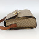 CELINE Macadam Canvas Circle Shoulder Bag PVC Beige Gold Auth YKZ955-3
