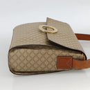 CELINE Macadam Canvas Circle Shoulder Bag PVC Beige Gold Auth YKZ955-4