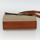 CELINE Macadam Canvas Circle Shoulder Bag PVC Beige Gold Auth YKZ955-5