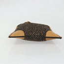 PRADA Hand Bag Leather Tweed Brown Silver Auth YKZ956A-5