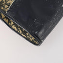 Christian Dior Trotter Canvas Hand Bag Navy Gold Auth YKZ959-14