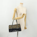 Christian Dior Trotter Canvas Hand Bag Navy Gold Auth YKZ959-18