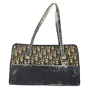 Christian Dior Trotter Canvas Hand Bag Navy Gold Auth YKZ959-13