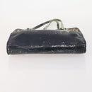 Christian Dior Trotter Canvas Hand Bag Navy Gold Auth YKZ959-5