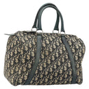 Christian Dior Trotter Canvas Boston Bag Navy Silver Auth YKZ960-1
