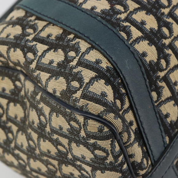 Christian Dior Trotter Canvas Boston Bag Navy Silver Auth YKZ960