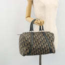 Christian Dior Trotter Canvas Boston Bag Navy Silver Auth YKZ960-20