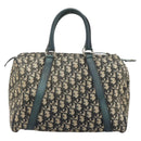 Christian Dior Trotter Canvas Boston Bag Navy Silver Auth YKZ960-2