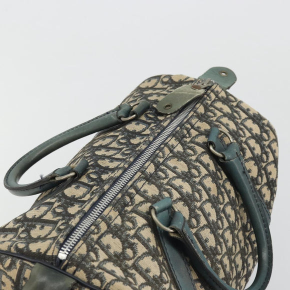 Christian Dior Trotter Canvas Boston Bag Navy Silver Auth YKZ960