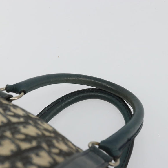 Christian Dior Trotter Canvas Boston Bag Navy Silver Auth YKZ960