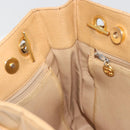 CHANEL Matelasse Chain Shoulder Bag Caviar Skin Beige Gold CC Auth YKZ963-19