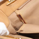 CHANEL Matelasse Chain Shoulder Bag Caviar Skin Beige Gold CC Auth YKZ963-21