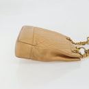 CHANEL Matelasse Chain Shoulder Bag Caviar Skin Beige Gold CC Auth YKZ963-3