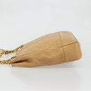 CHANEL Matelasse Chain Shoulder Bag Caviar Skin Beige Gold CC Auth YKZ963-4