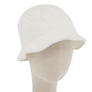 CHANEL COCO Mark Hat Pile White CC Auth YKZ968A-1