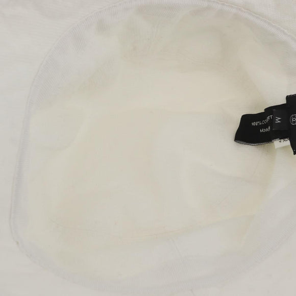 CHANEL COCO Mark Hat Pile White CC Auth YKZ968A