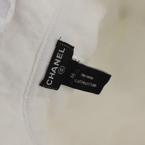 CHANEL COCO Mark Hat Pile White CC Auth YKZ968A