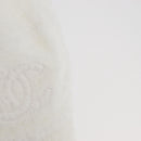 CHANEL COCO Mark Hat Pile White CC Auth YKZ968A-5