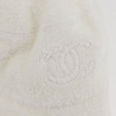 CHANEL COCO Mark Hat Pile White CC Auth YKZ968A-6