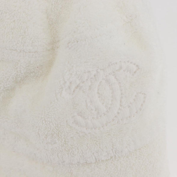 CHANEL COCO Mark Hat Pile White CC Auth YKZ968A