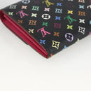 LOUIS VUITTON Multicolor Portefeiulle Sarah Wallet Black M60668 LV Auth YKZ969V-16