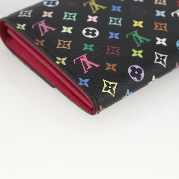 LOUIS VUITTON Multicolor Portefeiulle Sarah Wallet Black M60668 LV Auth YKZ969V