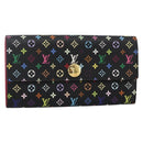 LOUIS VUITTON Multicolor Portefeiulle Sarah Wallet Black M60668 LV Auth YKZ969V-1