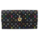 LOUIS VUITTON Multicolor Portefeiulle Sarah Wallet Black M60668 LV Auth YKZ969V-13