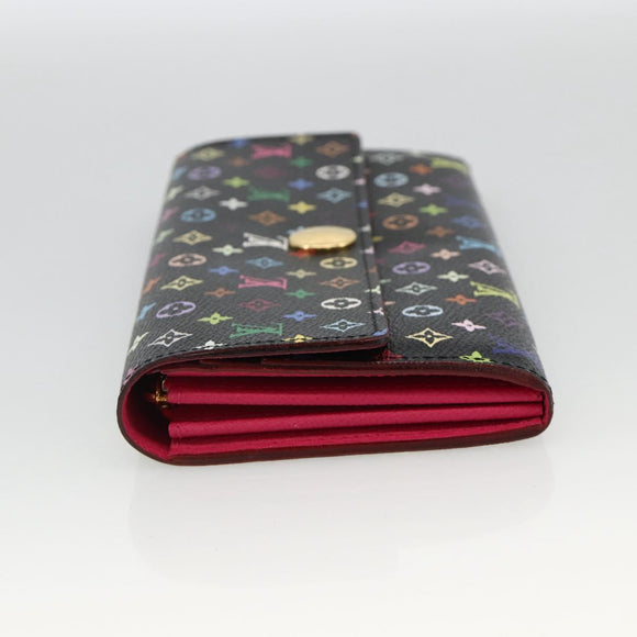 LOUIS VUITTON Multicolor Portefeiulle Sarah Wallet Black M60668 LV Auth YKZ969V