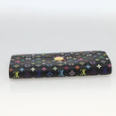 LOUIS VUITTON Multicolor Portefeiulle Sarah Wallet Black M60668 LV Auth YKZ969V-5