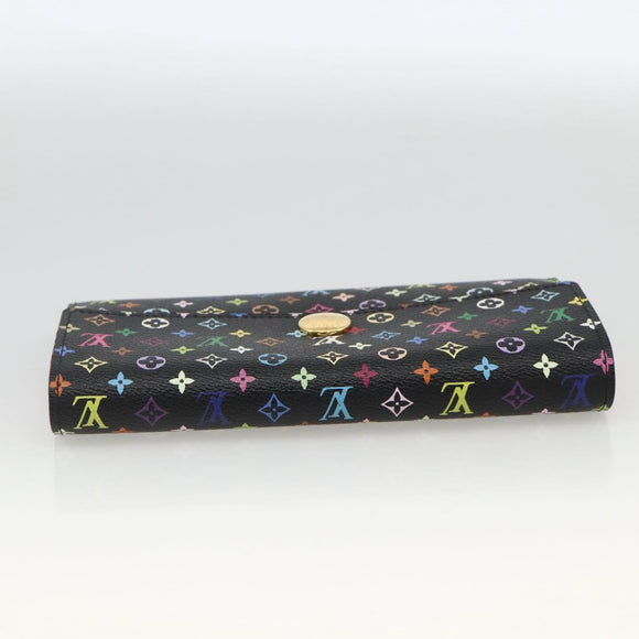 LOUIS VUITTON Multicolor Portefeiulle Sarah Wallet Black M60668 LV Auth YKZ969V