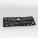 LOUIS VUITTON Multicolor Portefeiulle Sarah Wallet Black M60668 LV Auth YKZ969V-6