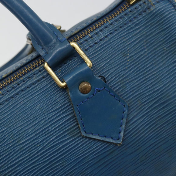LOUIS VUITTON Epi Speedy 25 Hand Bag Toledo Blue M43015 LV Auth YKZ982