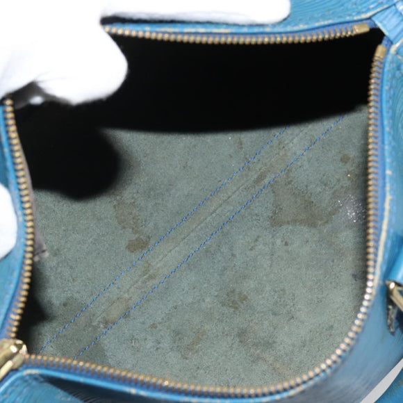 LOUIS VUITTON Epi Speedy 25 Hand Bag Toledo Blue M43015 LV Auth YKZ982