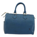 LOUIS VUITTON Epi Speedy 25 Hand Bag Toledo Blue M43015 LV Auth YKZ982-2