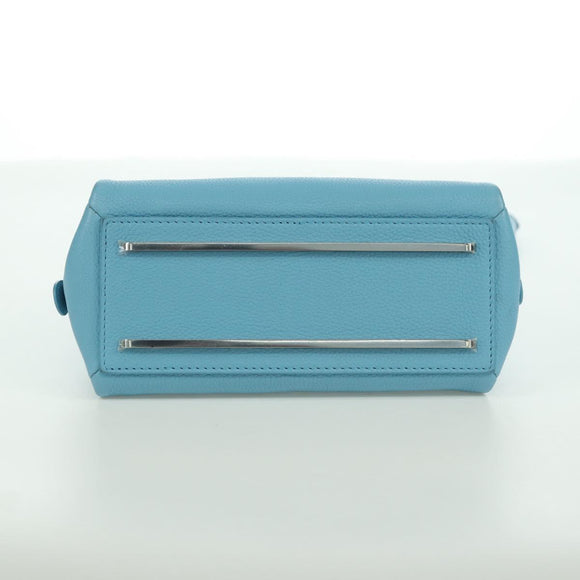 BALENCIAGA Hand Bag Leather 2way Light Blue Gold 391571 Auth YKZ985M