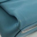 BALENCIAGA Hand Bag Leather 2way Light Blue Gold 391571 Auth YKZ985M-12