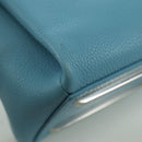 BALENCIAGA Hand Bag Leather 2way Light Blue Gold 391571 Auth YKZ985M-14
