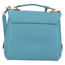 BALENCIAGA Hand Bag Leather 2way Light Blue Gold 391571 Auth YKZ985M-3