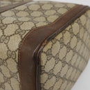 GUCCI GG Supreme Hand Bag PVC Beige Gold Auth YKZ987-14