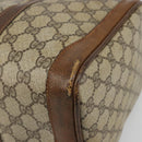 GUCCI GG Supreme Hand Bag PVC Beige Gold Auth YKZ987-15