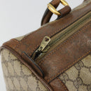 GUCCI GG Supreme Hand Bag PVC Beige Gold Auth YKZ987-17